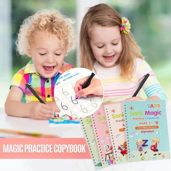 KIDS PRACTICE BOOK FOR LEARNING & GROWTH (4 BOOKS + 1 PEN + 1 GRIP + 10 REFILL)