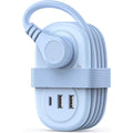 5-in-1 Compact Travel Power Strip, Cruise Ship Approved with 2 AC Outlets & 2 USB Ports (1 USB-C Charge), 3.7ft Cord - Ultra-Portable for Cruise, Hotel, Dorm,Office(Blue)