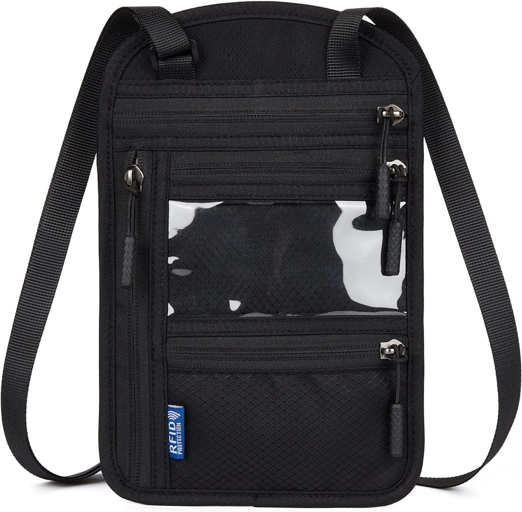 Travel Neck Wallet / Passport Holder – RFID Blocking Crossbody Pouch