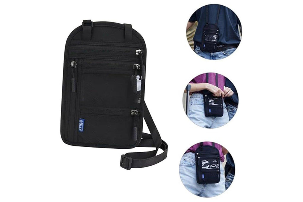 Travel Neck Wallet / Passport Holder – RFID Blocking Crossbody Pouch