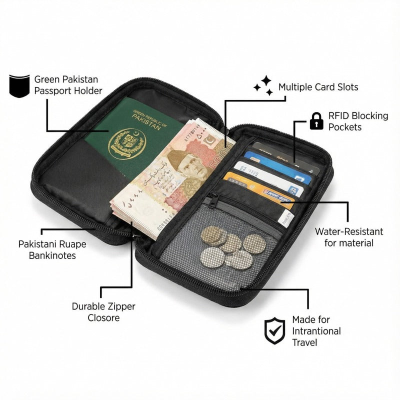 Cross Body Cash and Travel Mate Passport Pouch Bag